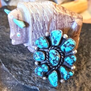 Vintage Sterling Silver Navajo Turquoise Ring